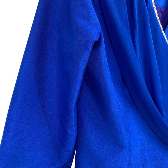 Vintage 100% Silk Double Breasted Formal Blazer Jacket by Richard Warren Petites - Picture 14 of 16